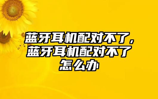 藍牙耳機配對不了,藍牙耳機配對不了怎么辦