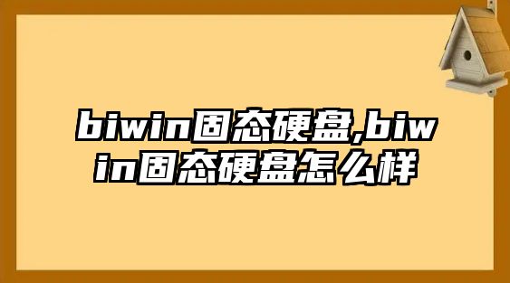 biwin固態硬盤,biwin固態硬盤怎么樣