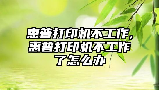 惠普打印機不工作,惠普打印機不工作了怎么辦