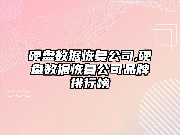 硬盤數據恢復公司,硬盤數據恢復公司品牌排行榜