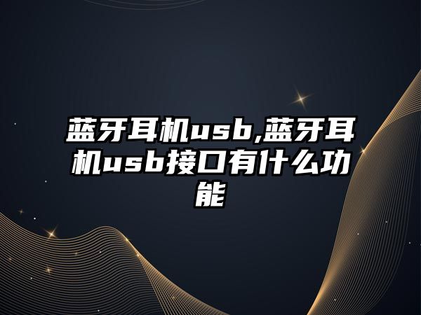 藍牙耳機usb,藍牙耳機usb接口有什么功能